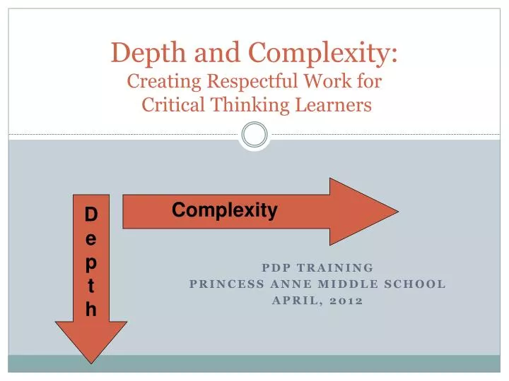 depth and complexity creating respectful work for critical thinking learners