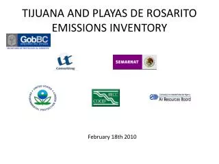 TIJUANA AND PLAYAS DE ROSARITO EMISSIONS INVENTORY