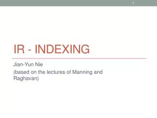 IR - Indexing