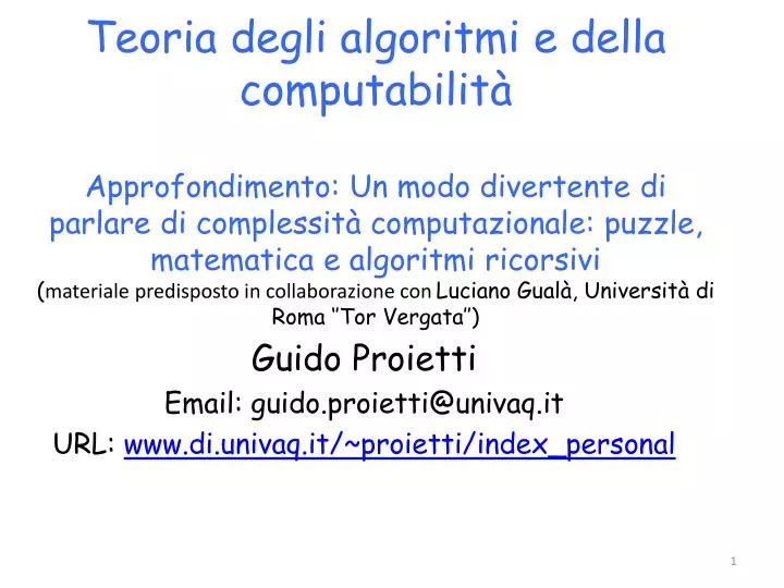 guido proietti email guido proietti@univaq it url www di univaq it proietti index personal