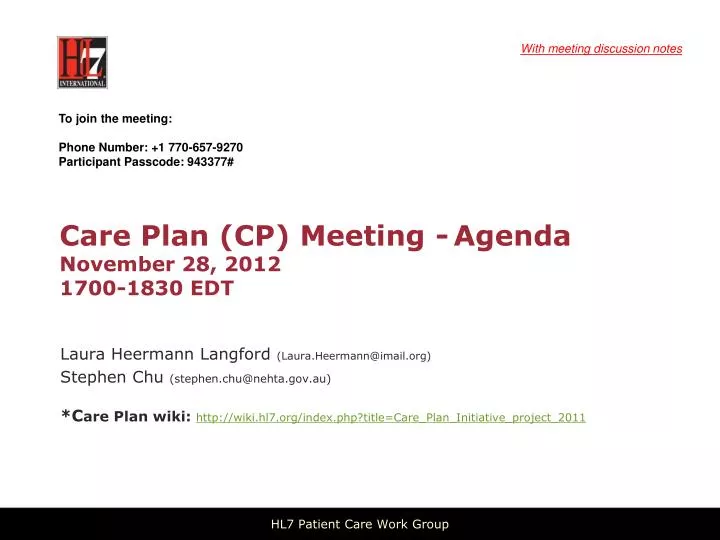 care plan cp meeting agenda november 28 2012 1700 1830 edt