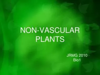 NON-VASCULAR PLANTS