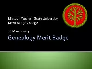 Genealogy Merit Badge