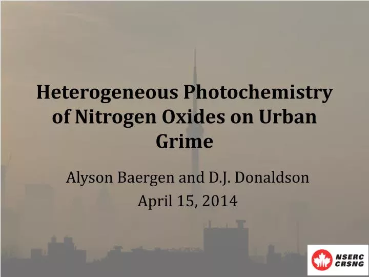 heterogeneous photochemistry of nitrogen oxides on urban grime