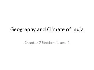 Geography and Climate of India