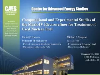 Center for Advanced Energy Studies