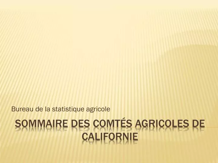 bureau de la statistique agricole