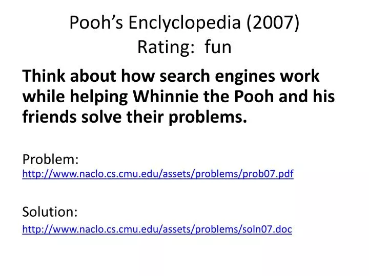 pooh s enclyclopedia 2007 rating fun