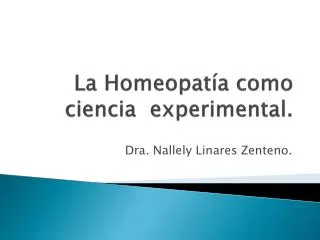 la homeopat a como ciencia experimental