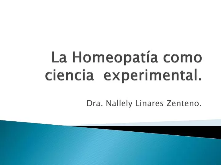 la homeopat a como ciencia experimental