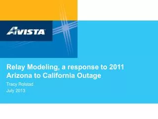 Relay Modeling, a response to 2011 Arizona to California Outage