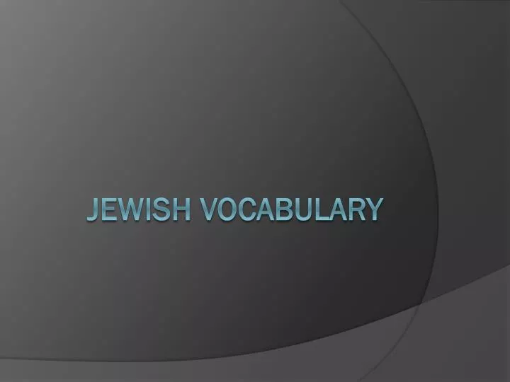 jewish vocabulary