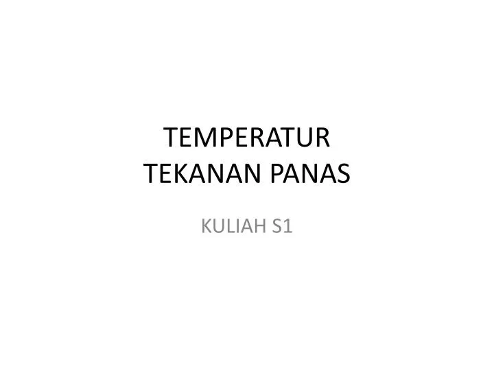 temperatur tekanan panas