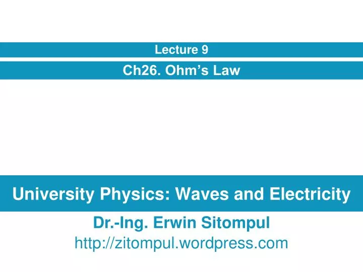 university physics waves and electricity