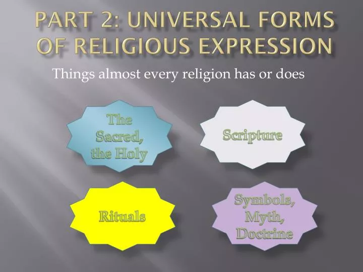 part 2 universal forms of religious expression