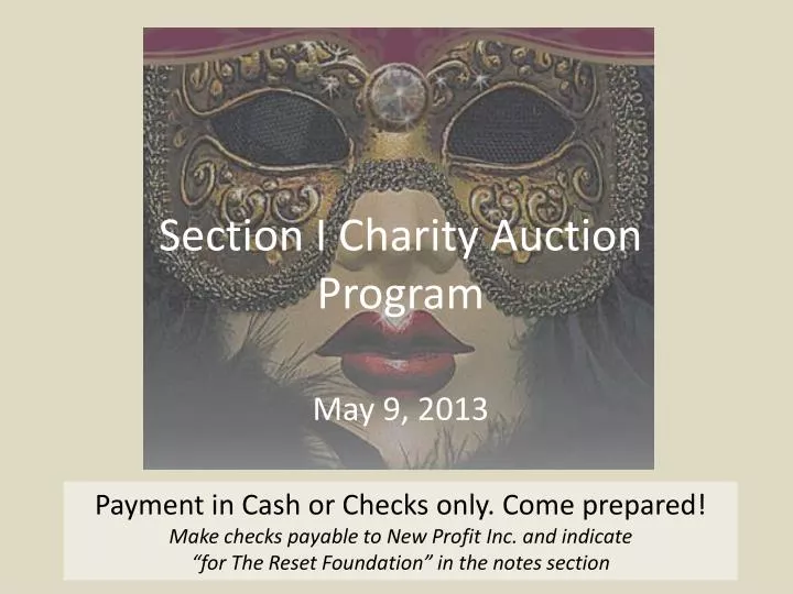 section i charity auction program