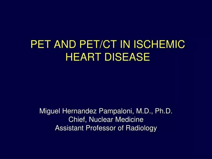 pet and pet ct in ischemic heart disease