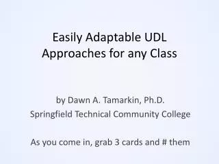 Easily Adaptable UDL Approaches for any Class