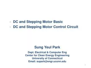 DC and Stepping Motor Basic DC and Stepping Motor Control Circuit