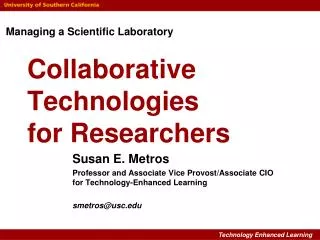 Collaborative Technologies for Researchers