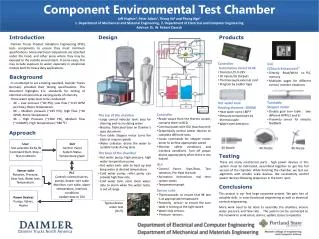 Component Environmental Test Chamber Jeff Hughes 1 , Peter Adam 1 , Thong Vo 2 and Phong Ngo 2