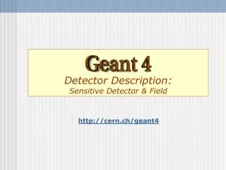 Detector Description: Sensitive Detector &amp; Field