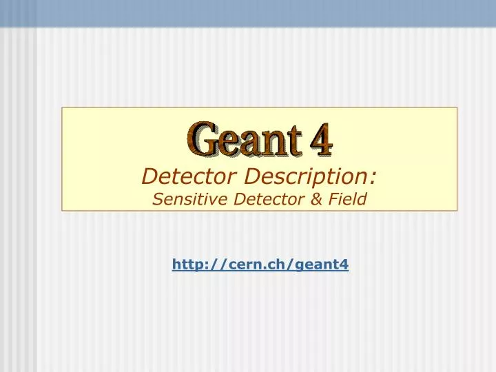 detector description sensitive detector field