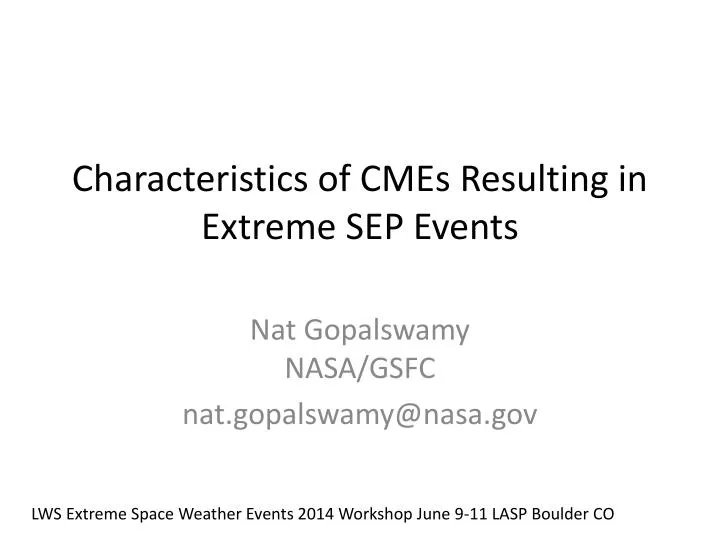 characteristics of cmes resulting in extreme sep events