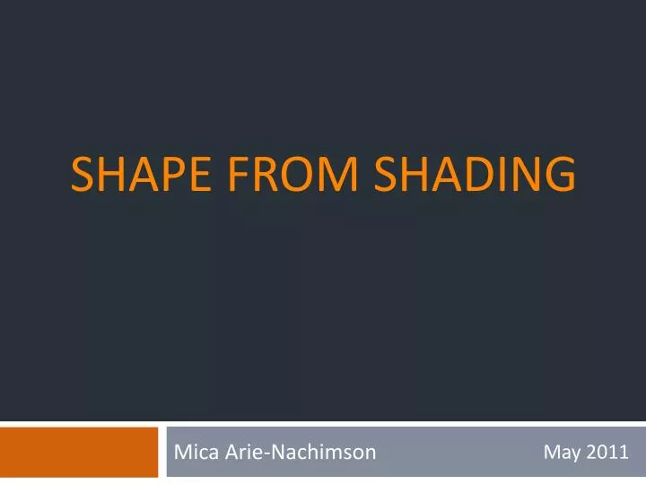 shape from shading