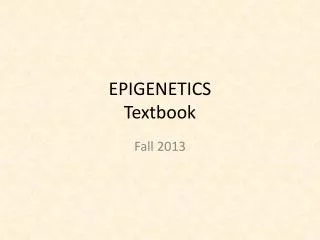 EPIGENETICS Textbook