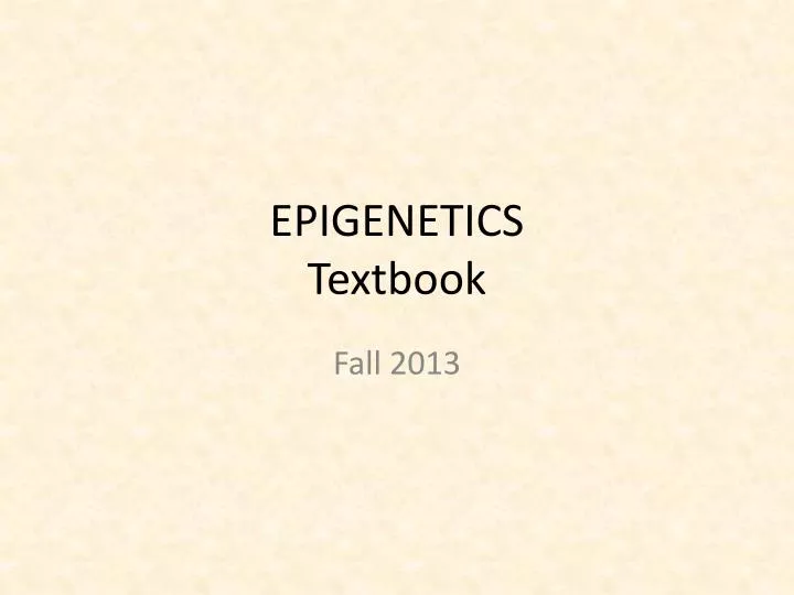 epigenetics textbook