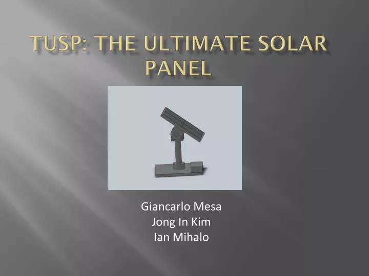 tusp the ultimate solar panel