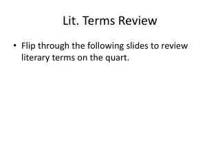 Lit. Terms Review