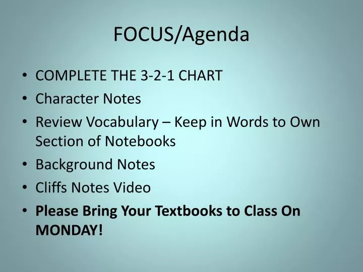 focus agenda