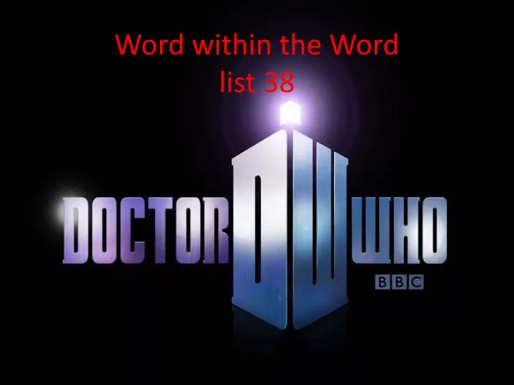 word within the word list 38