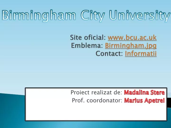 site oficial www bcu ac uk emblema birmingham jpg contact informatii
