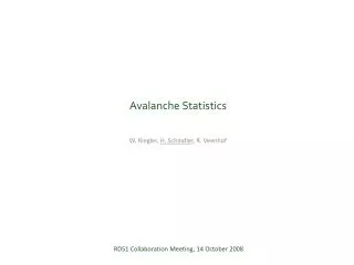 Avalanche Statistics
