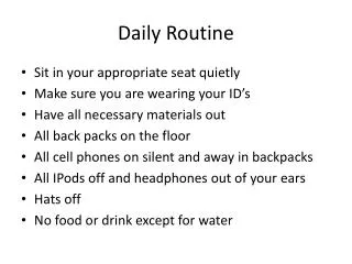 Daily Routine