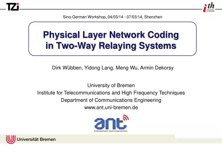 physical layer network coding in two way relaying systems