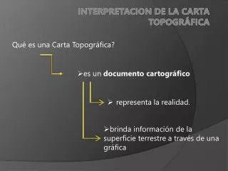 interpretacion de la carta topogr fica