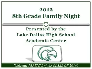 2012 8th Grade Family Night