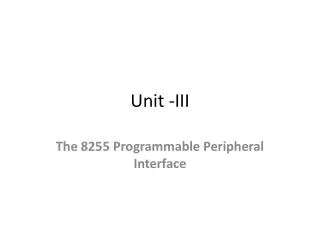 Unit -III
