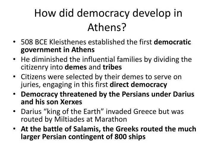 how did democracy develop in athens