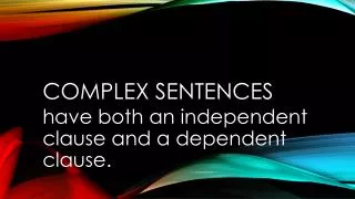 Complex sentences