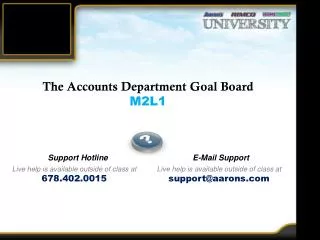 The Accounts Department Goal Board M2L1