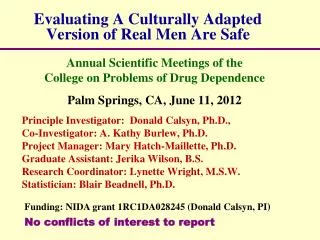 Evaluating A Culturally Adapted Version of Real Men Are Safe