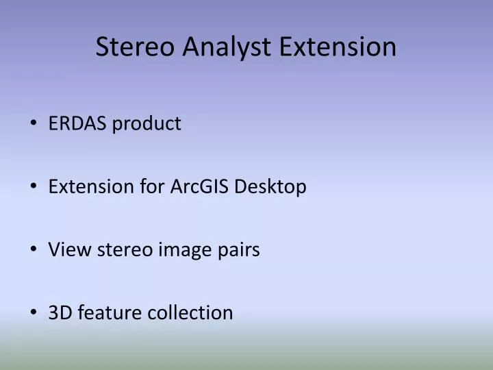 stereo analyst extension