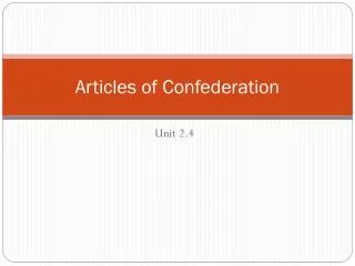 Articles of Confederation