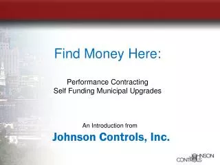 An Introduction from Johnson Controls, Inc.