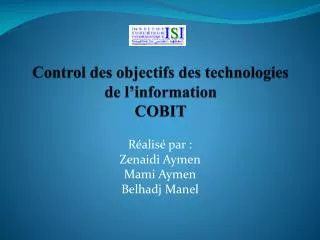 control des objectifs des technologies de l information cobit